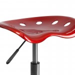 Vibrant Wine Red Tractor Seat and Chrome Stool