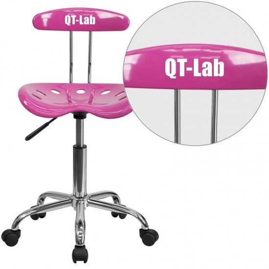 Personalized Vibrant Candy Heart and Chrome Swivel Task Office Chair with Tractor Seat