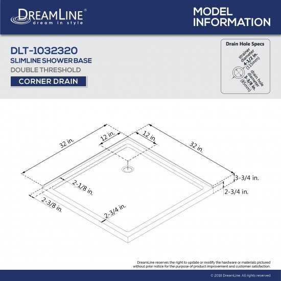 Flex 32 in. D x 32 in. W x 74 3/4 in. H Semi-Frameless Pivot Shower Enclosure in Chrome with Corner Drain White Base