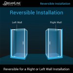 Flex 36 in. D x 36 in. W x 74 3/4 in. H Semi-Frameless Pivot Shower Enclosure in Chrome with Corner Drain White Base