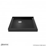 Flex 36 in. D x 36 in. W x 74 3/4 in. H Semi-Frameless Pivot Shower Enclosure in Chrome with Corner Drain Black Base