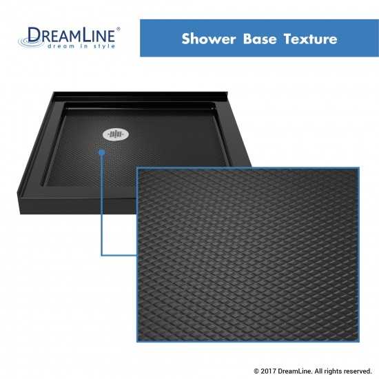 Flex 36 in. D x 36 in. W x 74 3/4 in. H Semi-Frameless Pivot Shower Enclosure in Chrome with Corner Drain Black Base