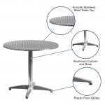 31.5'' Round Aluminum Indoor-Outdoor Table with Base