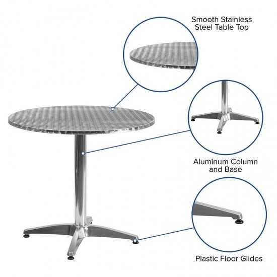 31.5'' Round Aluminum Indoor-Outdoor Table with Base