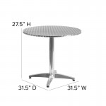 31.5'' Round Aluminum Indoor-Outdoor Table with Base