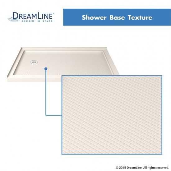 Flex 36 in. D x 60 in. W x 74 3/4 in. H Semi-Frameless Shower Enclosure in Brushed Nickel with Left Drain Biscuit Base