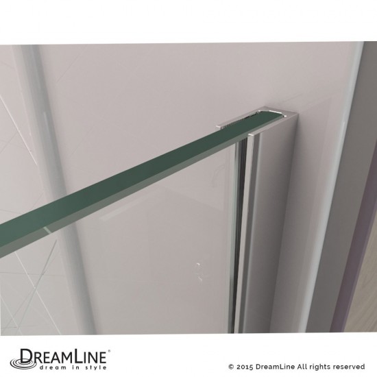 Linea Single Panel Frameless Shower Screen 30 in. W x 72 in. H, Open Entry Design in Brushed Nickel