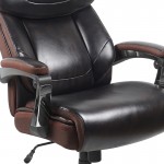 Big & Tall Office Chair | Brown LeatherSoft Executive Swivel Office Chair with Headrest and Wheels