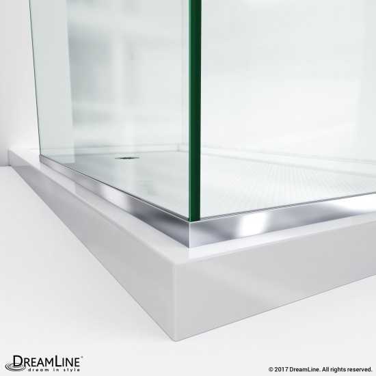 Linea Two Adjacent Frameless Shower Screens 30 in. W x 72 in. H each, Open Entry Design in Oil Rubbed Bronze