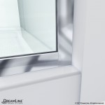 Linea Two Adjacent Frameless Shower Screens 30 in. and 34 in. W x 72 in. H, Open Entry Design in Brushed Nickel