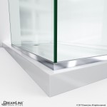 Linea Two Adjacent Frameless Shower Screens 34 in. W x 72 in. H each, Open Entry Design in Chrome