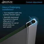 Linea Two Individual Frameless Shower Screens 34 in. and 30 in. W x 72 in. H, Open Entry Design in Chrome