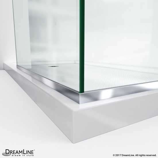Linea Two Individual Frameless Shower Screens 30 in. and 34 in. W x 72 in. H, Open Entry Design in Brushed Nickel