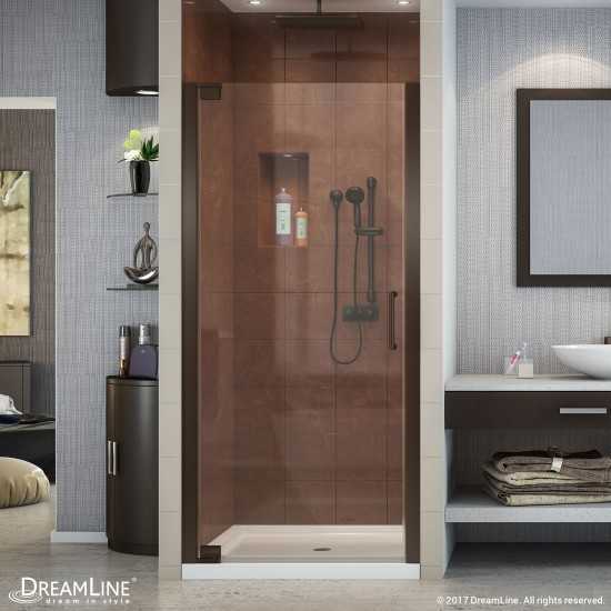 Elegance 25 1/4 - 27 1/4 in. W x 72 in. H Frameless Pivot Shower Door in Oil Rubbed Bronze