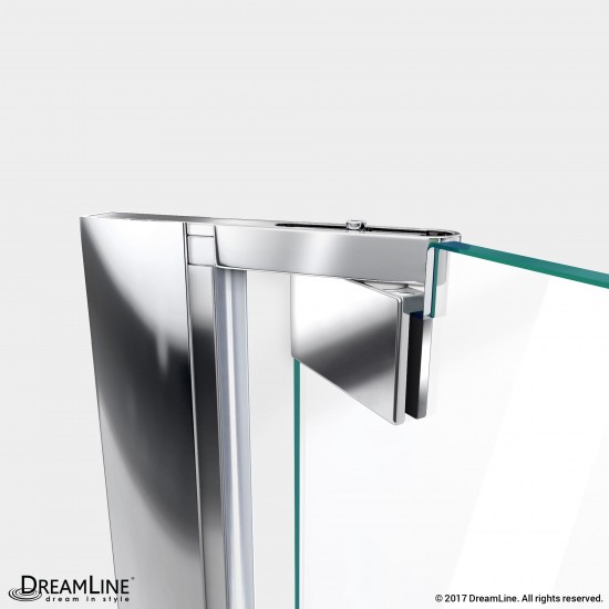 Elegance 30 1/2 - 32 1/2 in. W x 72 in. H Frameless Pivot Shower Door in Chrome