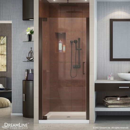 Elegance 32 1/4 - 34 1/4 in. W x 72 in. H Frameless Pivot Shower Door in Oil Rubbed Bronze