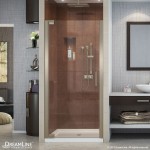 Elegance 34-36 in. W x 72 in. H Frameless Pivot Shower Door in Brushed Nickel