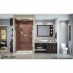 Elegance 37 1/4 - 39 1/4 in. W x 72 in. H Frameless Pivot Shower Door in Chrome