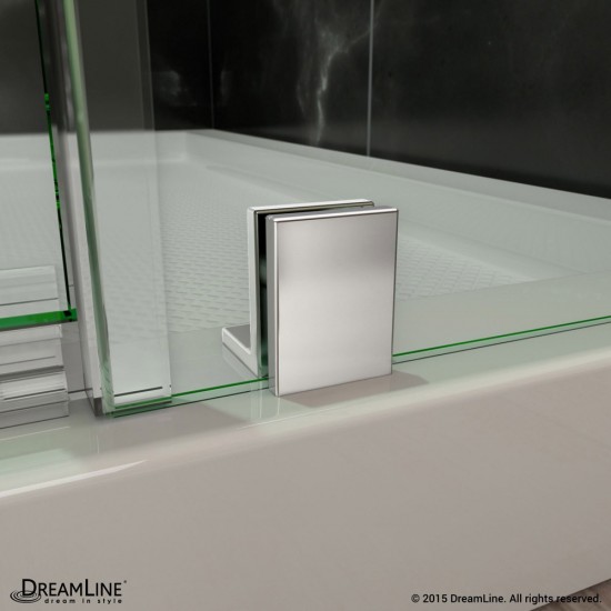 Elegance 37 1/4 - 39 1/4 in. W x 72 in. H Frameless Pivot Shower Door in Chrome