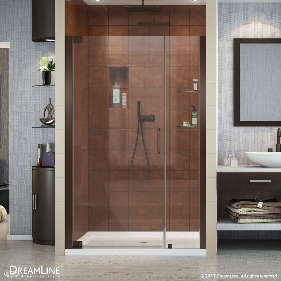 Elegance 37 1/4 - 39 1/4 in. W x 72 in. H Frameless Pivot Shower Door in Oil Rubbed Bronze