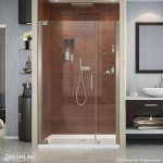 Elegance 39-41 in. W x 72 in. H Frameless Pivot Shower Door in Brushed Nickel