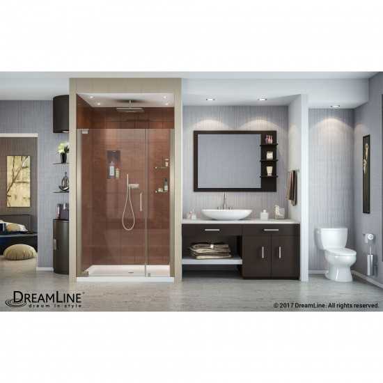 Elegance 39-41 in. W x 72 in. H Frameless Pivot Shower Door in Brushed Nickel