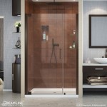Elegance 42 1/2 - 44 1/2 in. W x 72 in. H Frameless Pivot Shower Door in Oil Rubbed Bronze