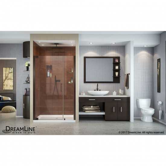 Elegance 44 1/4 - 46 1/4 in. W x 72 in. H Frameless Pivot Shower Door in Oil Rubbed Bronze
