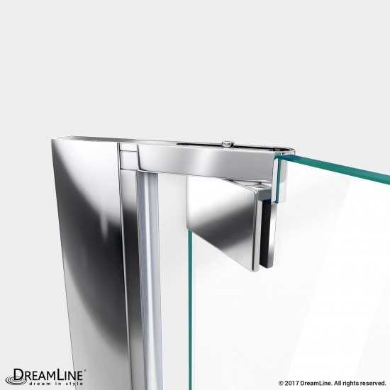 Elegance 46-48 in. W x 72 in. H Frameless Pivot Shower Door in Chrome