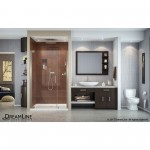 Elegance 47 3/4 - 49 3/4 in. W x 72 in. H Frameless Pivot Shower Door in Brushed Nickel