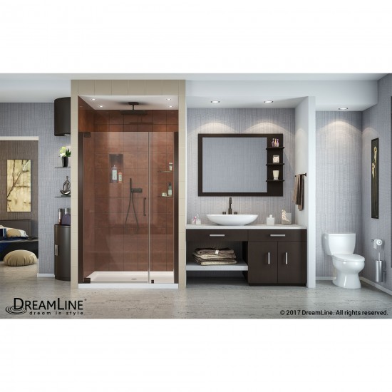 Elegance 47 3/4 - 49 3/4 in. W x 72 in. H Frameless Pivot Shower Door in Oil Rubbed Bronze