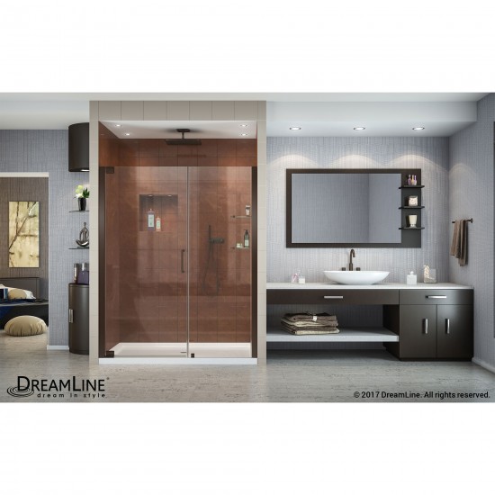 Elegance 51-53 in. W x 72 in. H Frameless Pivot Shower Door in Oil Rubbed Bronze