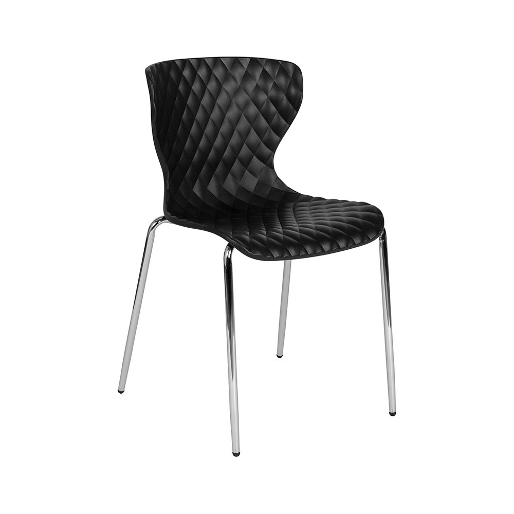 Lowell Contemporary Design Black Plastic Stack Chair