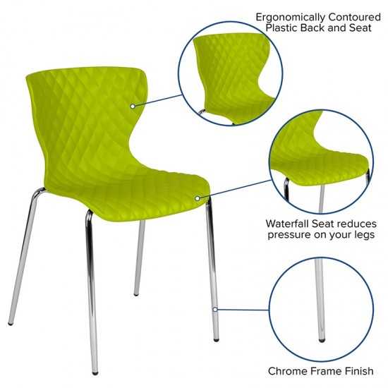 Lowell Contemporary Design Citrus Green Plastic Stack Chair