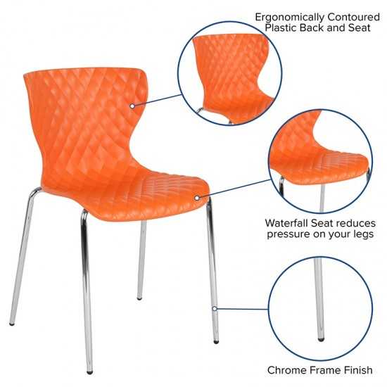 Lowell Contemporary Design Orange Plastic Stack Chair