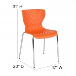 Lowell Contemporary Design Orange Plastic Stack Chair