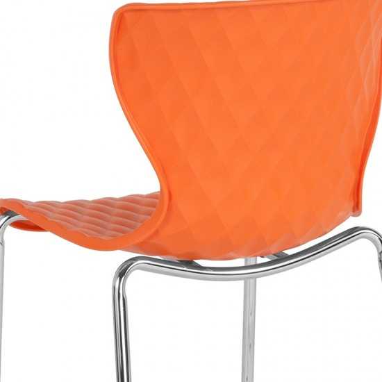 Lowell Contemporary Design Orange Plastic Stack Chair