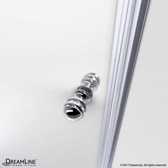 Allure 30-31 in. W x 73 in. H Frameless Pivot Shower Door in Chrome