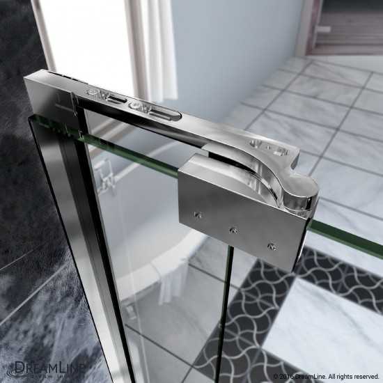Allure 34-35 in. W x 73 in. H Frameless Pivot Shower Door in Chrome