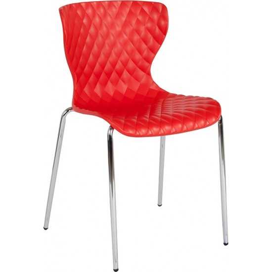 Lowell Contemporary Design Red Plastic Stack Chair