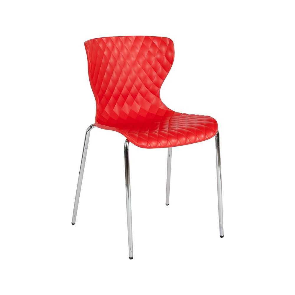 Lowell Contemporary Design Red Plastic Stack Chair