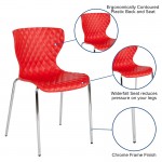 Lowell Contemporary Design Red Plastic Stack Chair