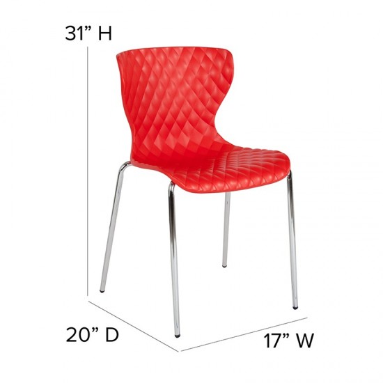 Lowell Contemporary Design Red Plastic Stack Chair