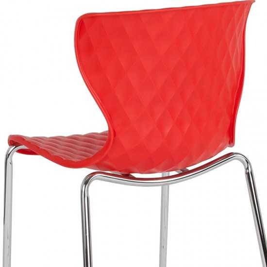 Lowell Contemporary Design Red Plastic Stack Chair