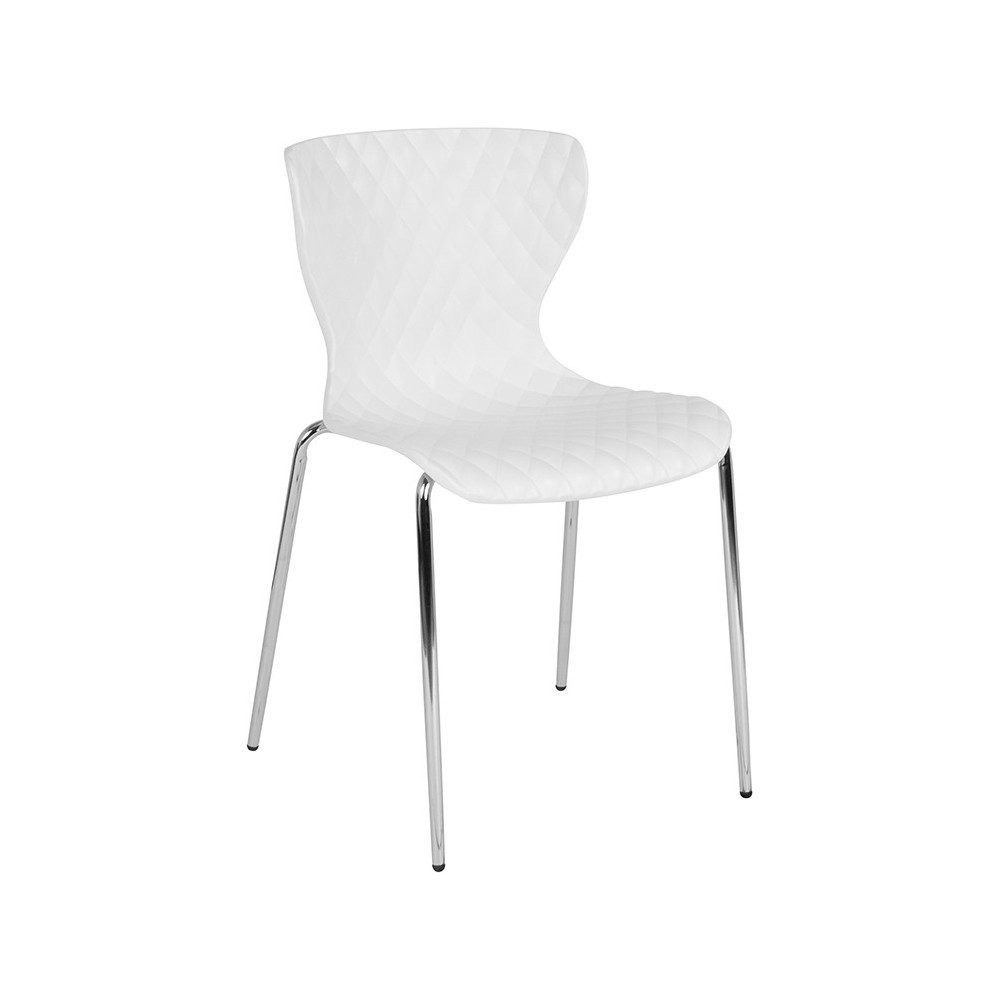 Lowell Contemporary Design White Plastic Stack Chair