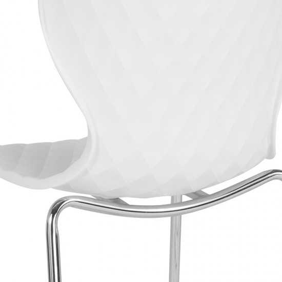 Lowell Contemporary Design White Plastic Stack Chair