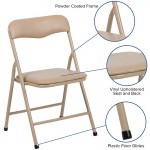 Kids Tan 3 Piece Folding Table and Chair Set