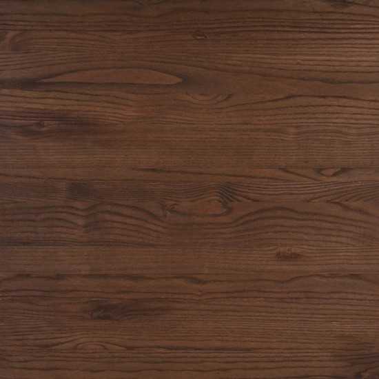 30.25" x 60" Rectangular Black Metal Indoor Table with Walnut Rustic Wood Top
