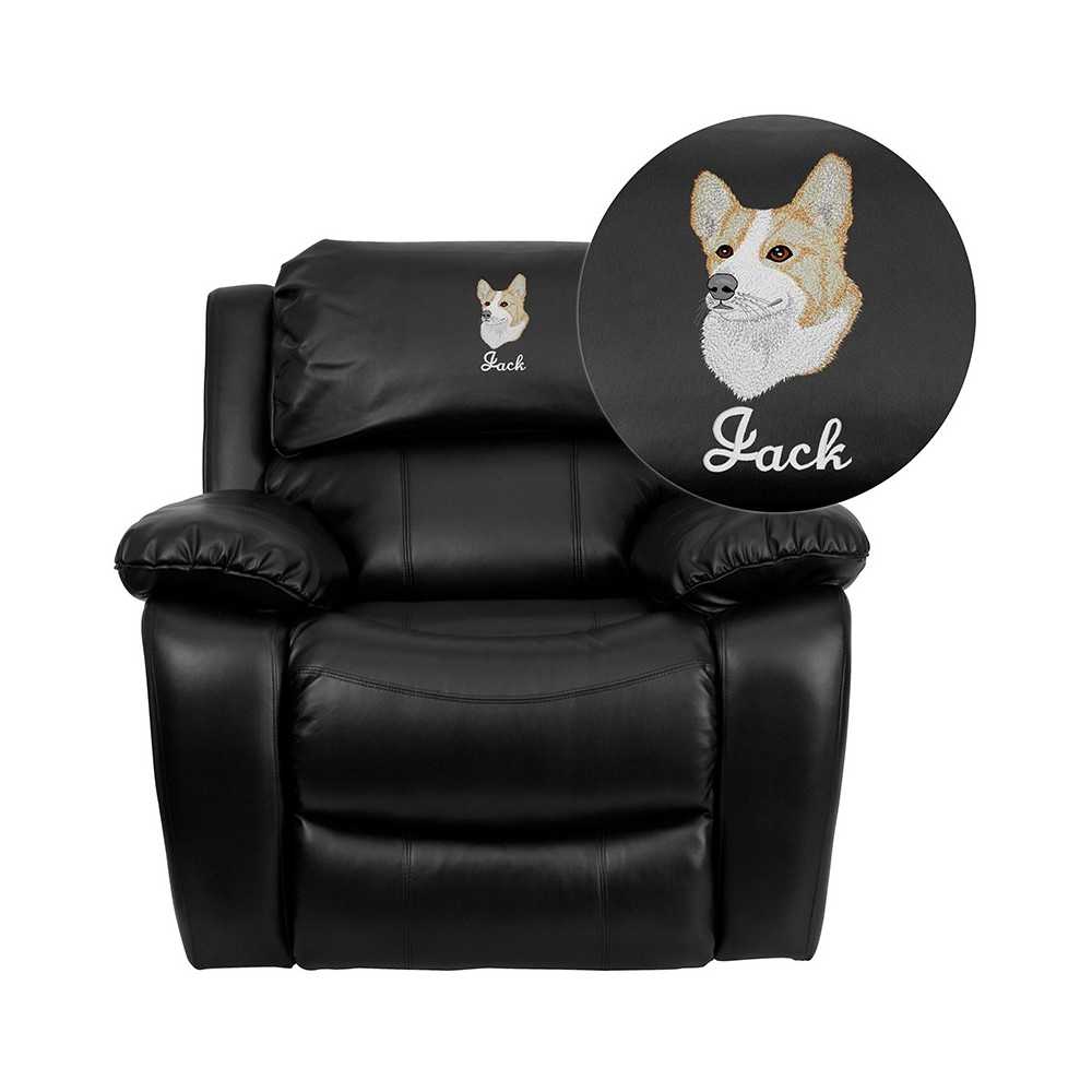 Personalized Black LeatherSoft Rocker Recliner Personalized Black LeatherSoft Rocker Recliner