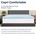 Capri Comfortable Sleep 2 inch Cool Gel Memory Foam Mattress Topper - King